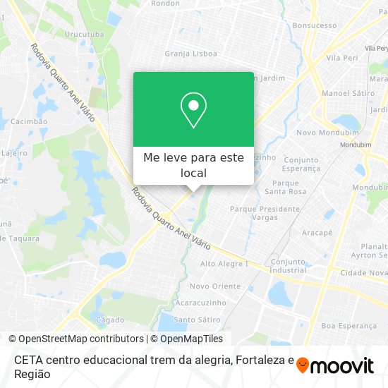 CETA centro educacional trem da alegria mapa