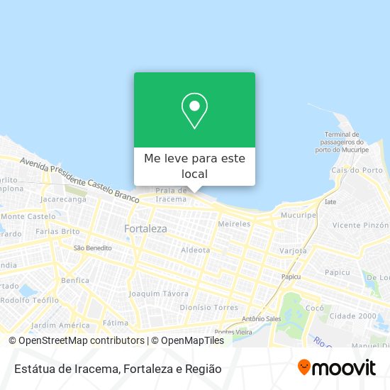 Estátua de Iracema mapa