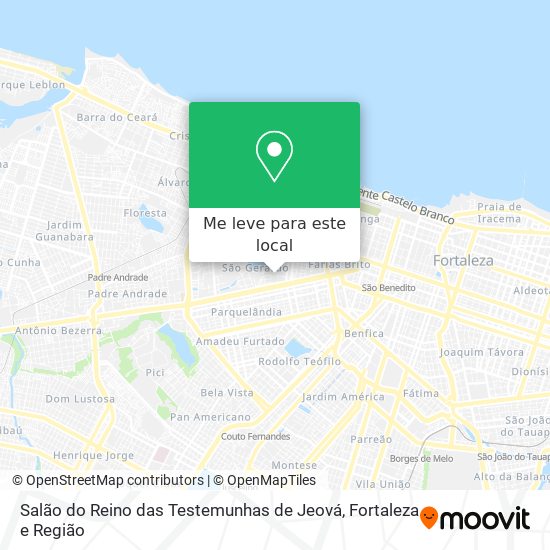 Salão do Reino das Testemunhas de Jeová mapa