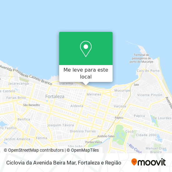 Ciclovia da Avenida Beira Mar mapa