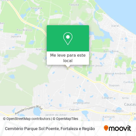 Cemitério Parque Sol Poente mapa