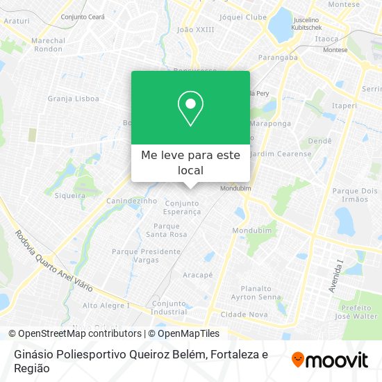 Ginásio Poliesportivo Queiroz Belém mapa