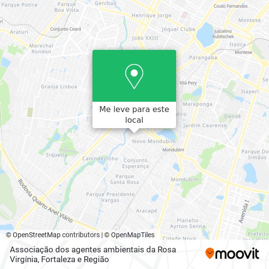 Associação dos agentes ambientais da Rosa Virgínia mapa