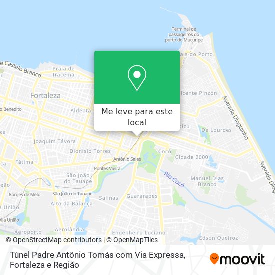 Túnel Padre Antônio Tomás com Via Expressa mapa