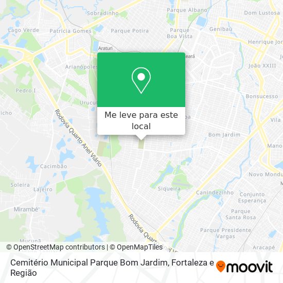 Cemitério Municipal Parque Bom Jardim mapa