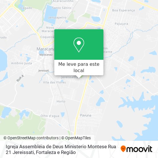 Igreja Assembléia de Deus Ministerio Montese Rua 21 Jereissati mapa