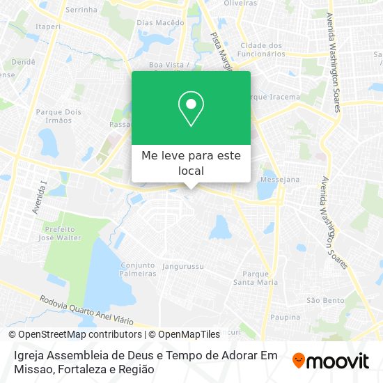 Igreja Assembleia de Deus e Tempo de Adorar Em Missao mapa