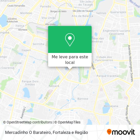 Mercadinho O Barateiro mapa