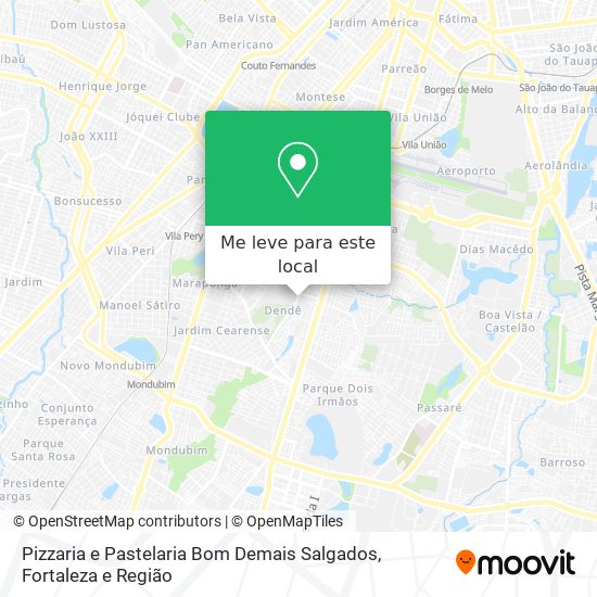 Pizzaria e Pastelaria Bom Demais Salgados mapa