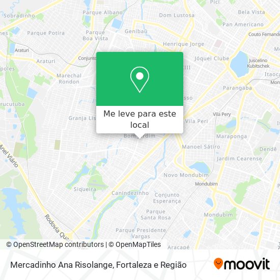 Mercadinho Ana Risolange mapa