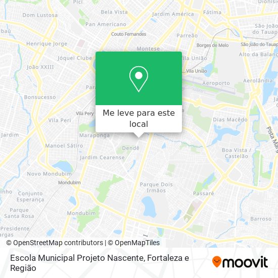 Escola Municipal Projeto Nascente mapa