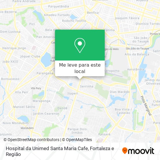 Hospital da Unimed Santa Maria Cafe mapa