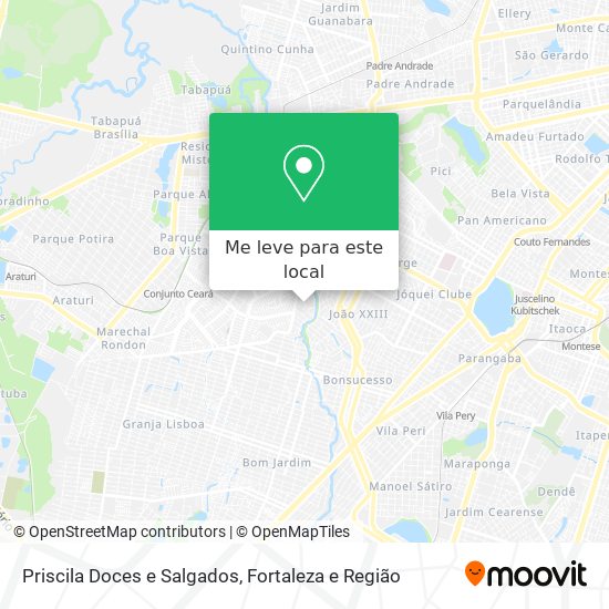 Priscila Doces e Salgados mapa
