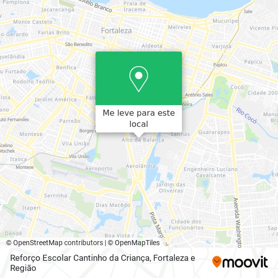 Reforço Escolar Cantinho da Criança mapa