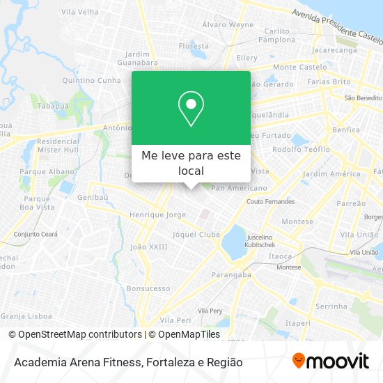 Academia Arena Fitness mapa