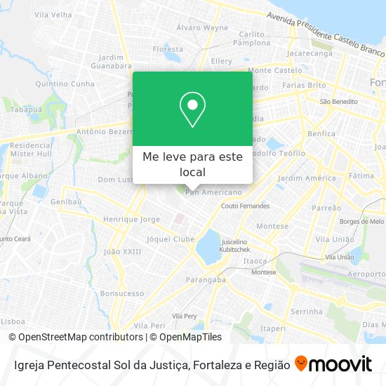 Igreja Pentecostal Sol da Justiça mapa
