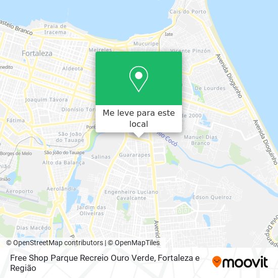 Free Shop Parque Recreio Ouro Verde mapa