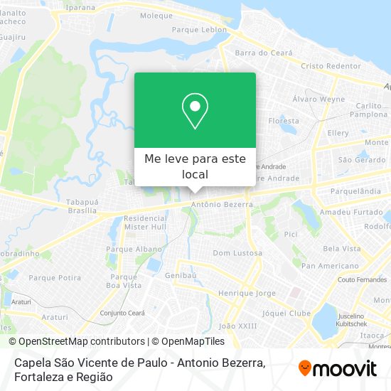 Capela São Vicente de Paulo - Antonio Bezerra mapa