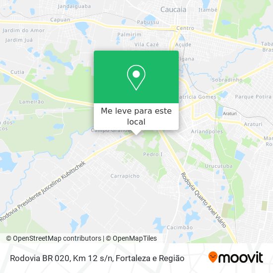 Rodovia BR 020, Km 12 s/n mapa