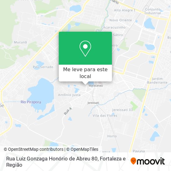 Rua Luiz Gonzaga Honório de Abreu 80 mapa