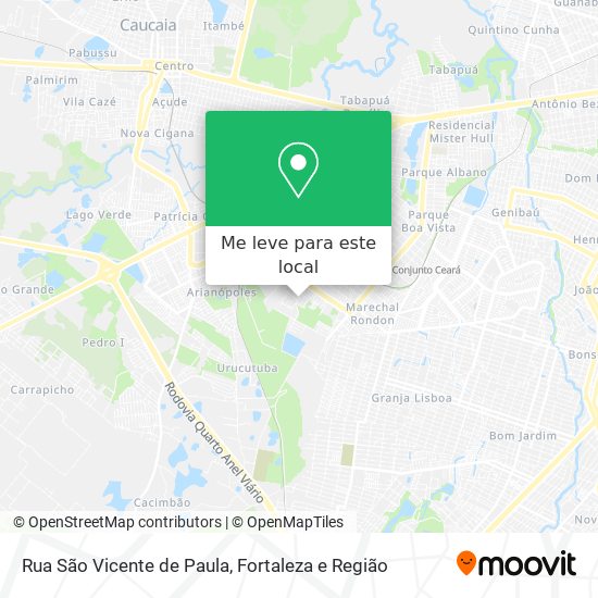Rua São Vicente de Paula mapa