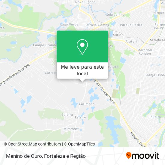 Menino de Ouro mapa