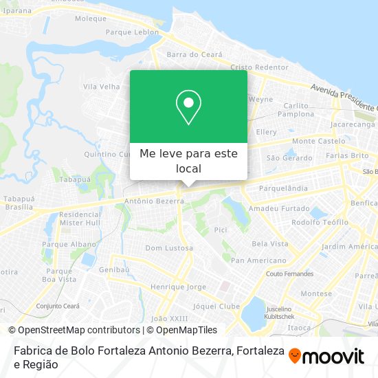 Fabrica de Bolo Fortaleza Antonio Bezerra mapa