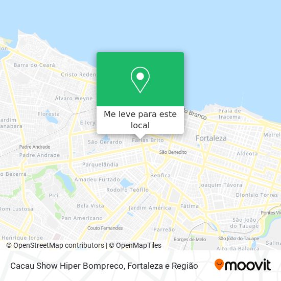 Cacau Show Hiper Bompreco mapa