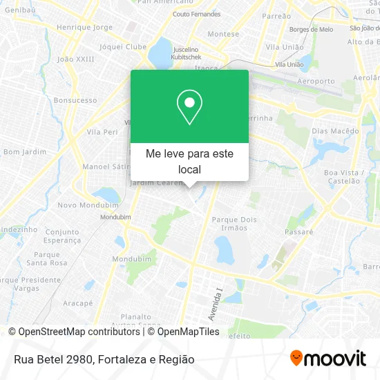 Rua Betel 2980 mapa