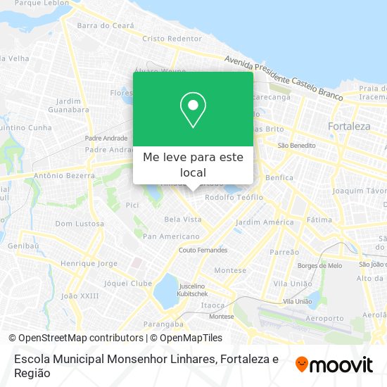 Escola Municipal Monsenhor Linhares mapa