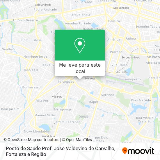 Posto de Saúde Prof. José Valdevino de Carvalho mapa
