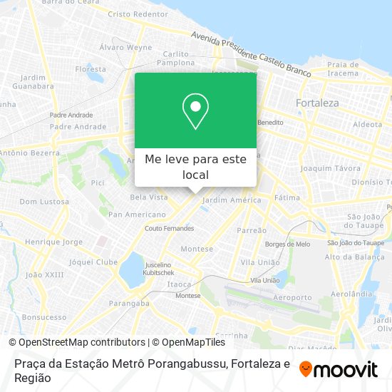 Praça da Estação Metrô Porangabussu mapa