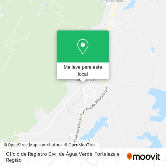 Ofício de Registro Civil de Água Verde mapa