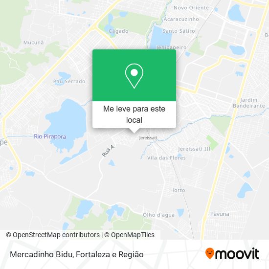 Mercadinho Bidu mapa