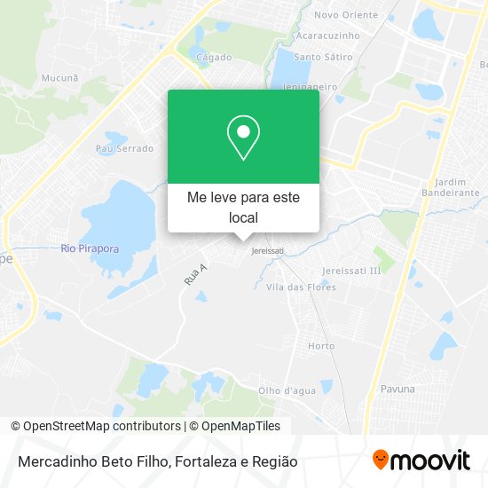 Mercadinho Beto Filho mapa