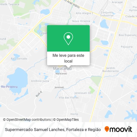 Supermercado Samuel Lanches mapa