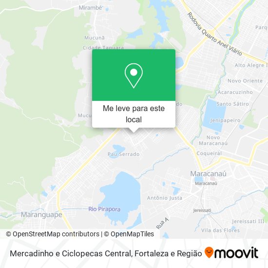 Mercadinho e Ciclopecas Central mapa