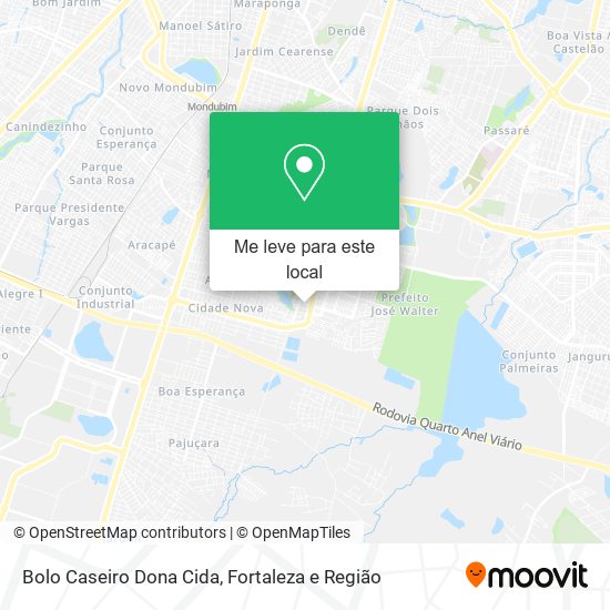 Bolo Caseiro Dona Cida mapa