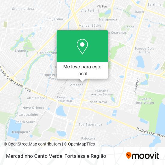 Mercadinho Canto Verde mapa