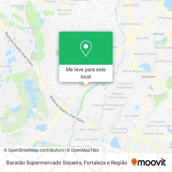 Baratão Supermercado Siqueira mapa