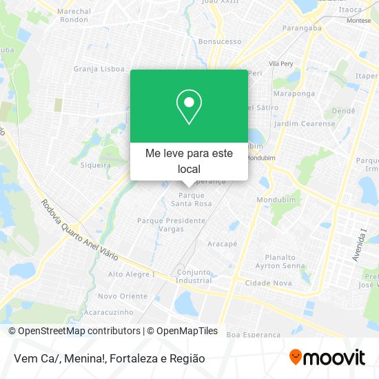 Vem Ca/, Menina! mapa