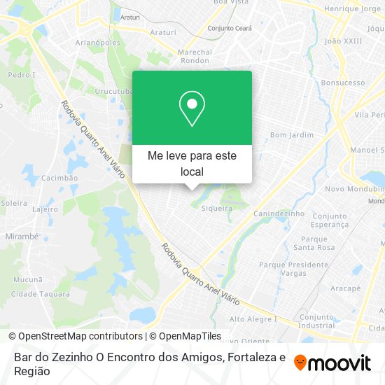 Bar do Zezinho O Encontro dos Amigos mapa