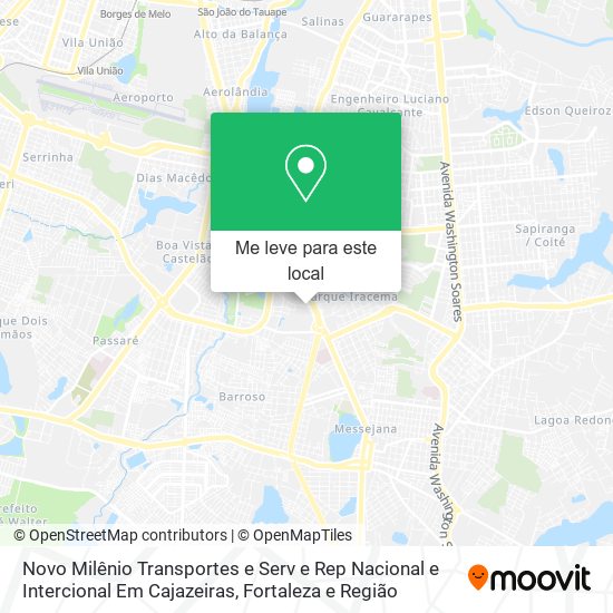 Novo Milênio Transportes e Serv e Rep Nacional e Intercional Em Cajazeiras mapa