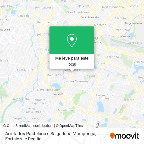 Arretados Pastelaria e Salgaderia Maraponga mapa