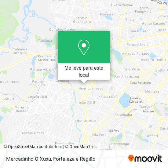 Mercadinho O Xuxu mapa