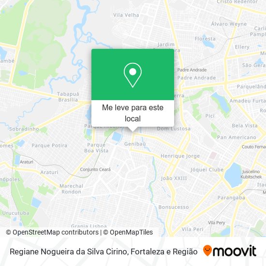 Regiane Nogueira da Silva Cirino mapa