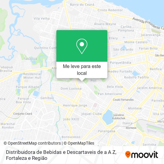 Distribuidora de Bebidas e Descartaveis de a A Z mapa