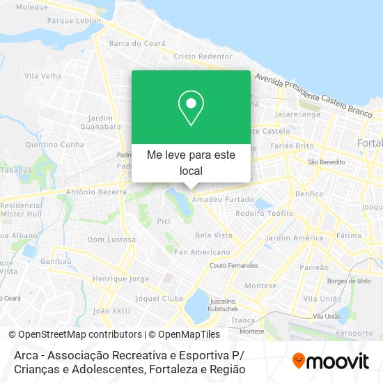 Arca - Associação Recreativa e Esportiva P/ Crianças e Adolescentes mapa