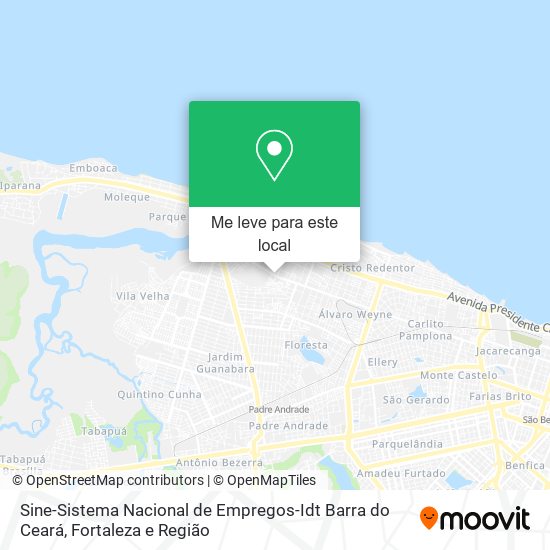 Sine-Sistema Nacional de Empregos-Idt Barra do Ceará mapa