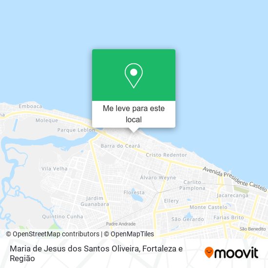 Maria de Jesus dos Santos Oliveira mapa